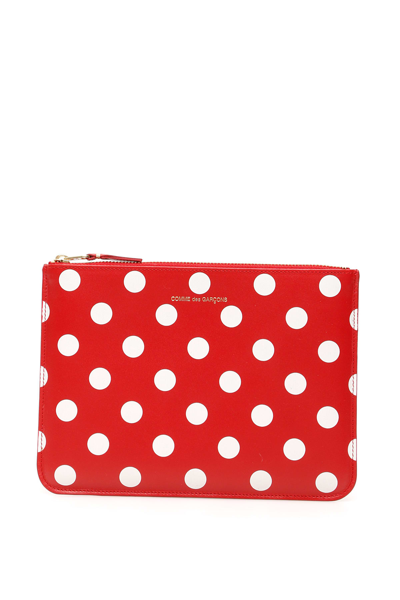 Shop Comme Des Garçons Polka Dots Pouch In Red Red