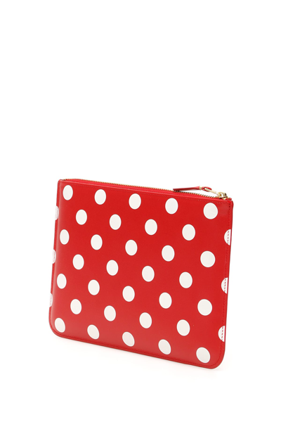 Shop Comme Des Garçons Polka Dots Pouch In Red Red