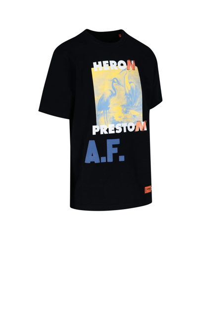 Shop Heron Preston T-shirt In Black/lemon