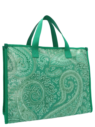 Shop Etro Paisley Bag In Green