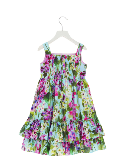 Shop Dolce & Gabbana Floral Printed Dress In Multicolor