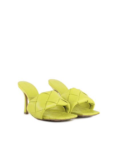 Shop Bottega Veneta Lido Sandals In Leather With Woven Pattern