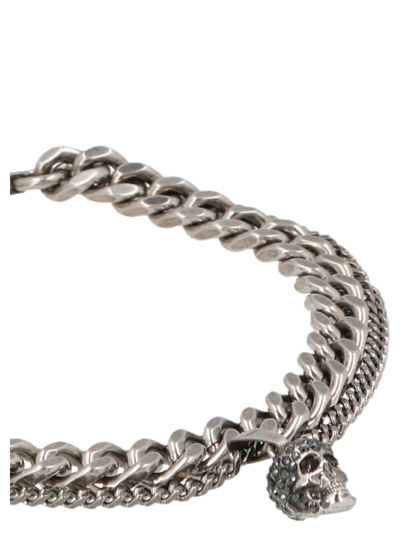Shop Alexander Mcqueen Cuban Chain Bracelet In Silver