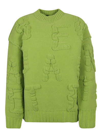 Shop Bottega Veneta Alphabet Chenille Sweater In Verde
