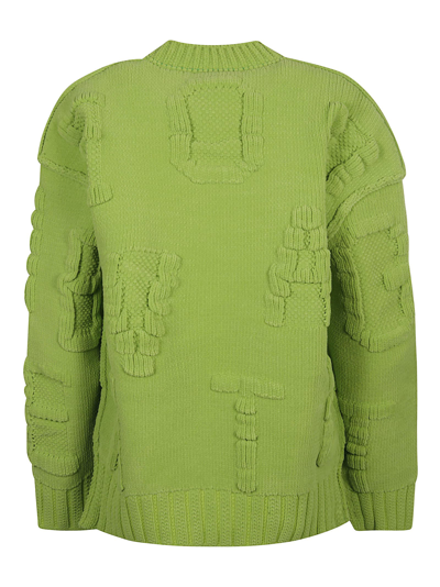 Shop Bottega Veneta Alphabet Chenille Sweater In Verde