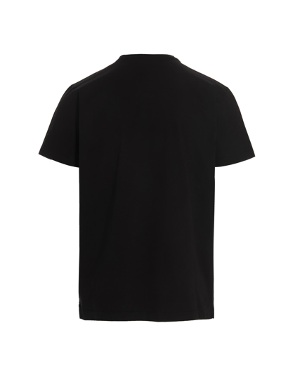 Dsquared2 Multi Logo Print Cotton Jersey T-shirt In Black