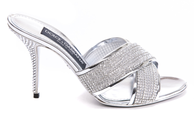 Shop Dolce & Gabbana Crystal Pumps In Argento/grigio