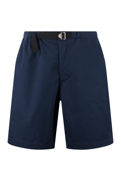 Shop Kenzo Cotton Bermuda Shorts In Blu Scuro