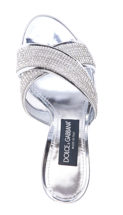 Shop Dolce & Gabbana Crystal Pumps In Argento/grigio