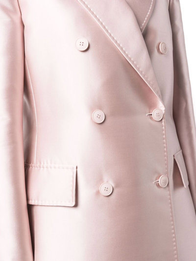 Shop Alberta Ferretti Rose Pink Silk Blend Coat