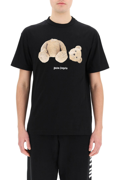 Shop Palm Angels Bear Print T-shirt In 0 Nero