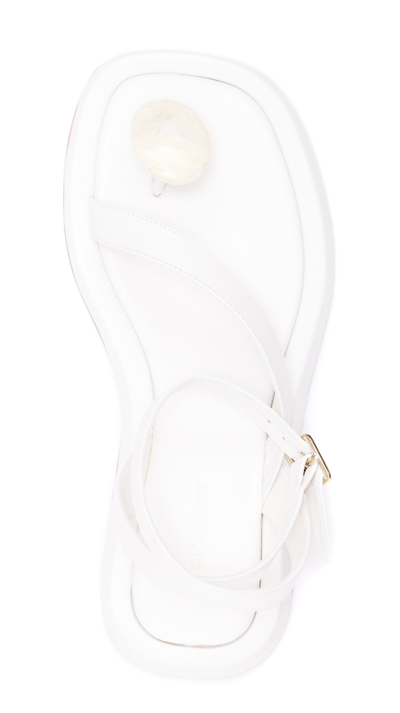 Gia Borghini Rosie Gemstone Flat Sandals In Bianco