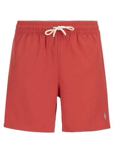 Shop Polo Ralph Lauren Beach Boxers In Red