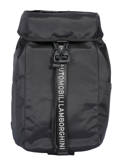 Shop Automobili Lamborghini Backpack With Logo In Black