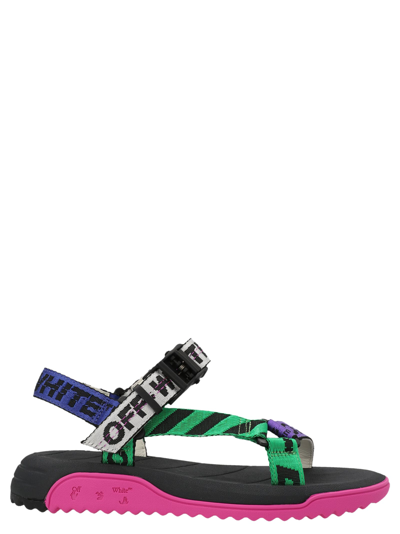 Shop Off-white New Trek Sandals In Green/fuchsia