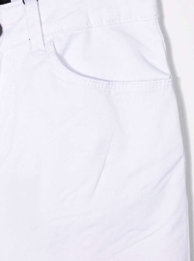 Shop Emporio Armani White Denim Jeans With Logo In Bianco Ottico