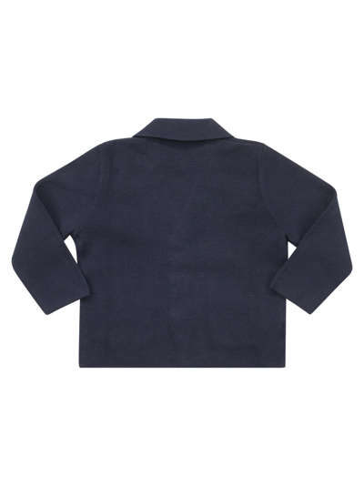 Shop Il Gufo Cotton Blazer In Navy Blue