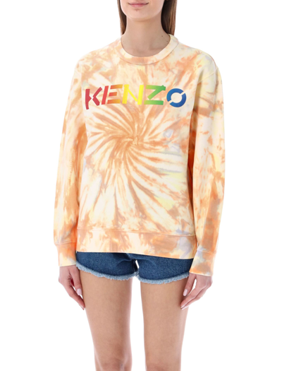 Shop Kenzo Classic Logo Sweatshirt In Peach