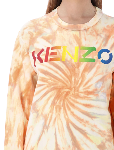Shop Kenzo Classic Logo Sweatshirt In Peach