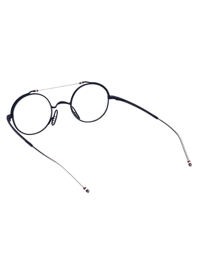 Shop Thom Browne Tb-910 Glasses In Matte Navy - Silver