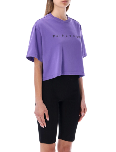 Shop Alyx Logo Cropped T-shirt In Purple
