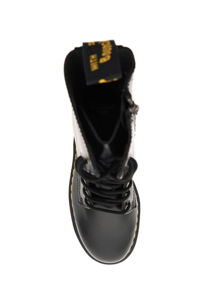 Shop Dr. Martens' Jadon Hi Polished Smooth Lace-up Combat Boots In Black