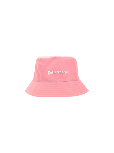 Shop Palm Angels Bucket Hat In Pink/white