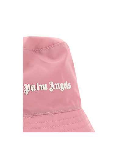 Shop Palm Angels Bucket Hat In Pink/white