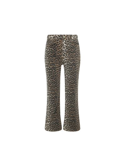 Shop Ganni Pants In Leopard