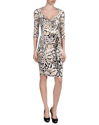 Shop Roberto Cavalli Knee-length Dress In Ivory