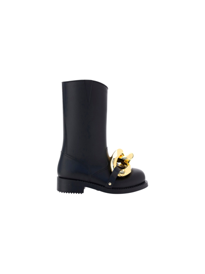 Shop Jw Anderson Boots In Black+chain Gold