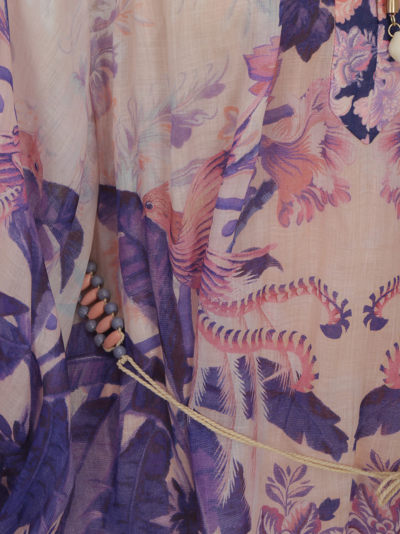 Shop Zimmermann Lyre Billow Dress In Purple Palm