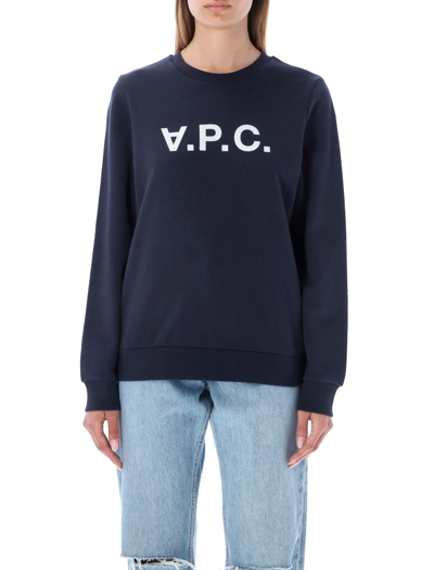 Shop Apc Viva Crewneck Sweatshirt In Dark Navy