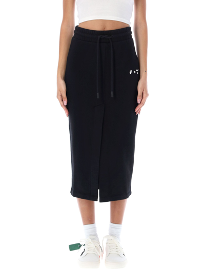 Shop Off-white Midi Sweatskirt In Black