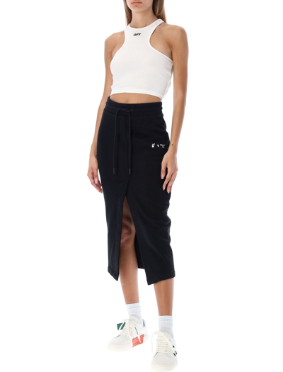 Shop Off-white Midi Sweatskirt In Black