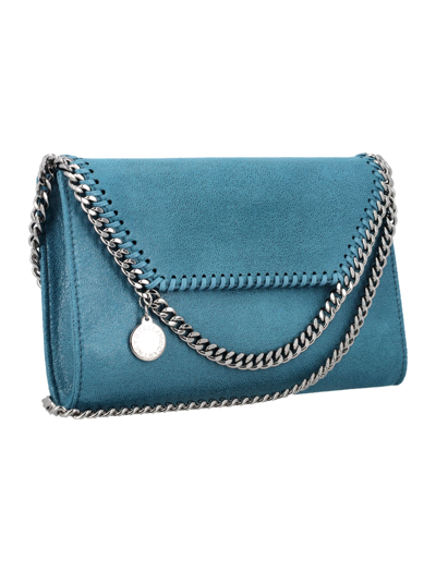 Shop Stella Mccartney Falabella Mini Shoulder Bag In Peaock