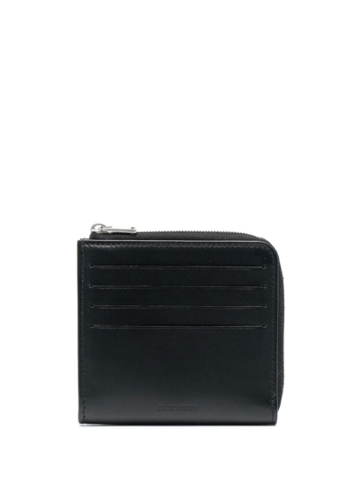 Shop Jil Sander Mans Black Leather Wallet