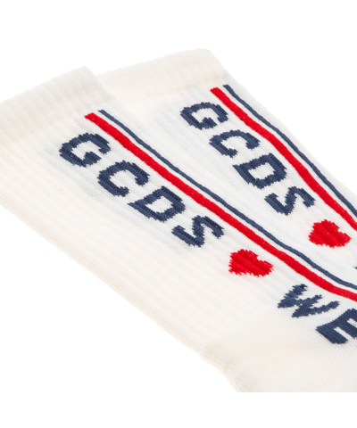 Shop Gcds Cute Tape Cotton Socks In White