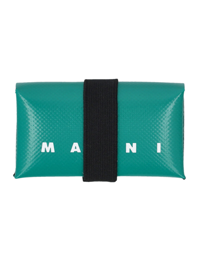 Shop Marni Origami Wallet In Sea Green