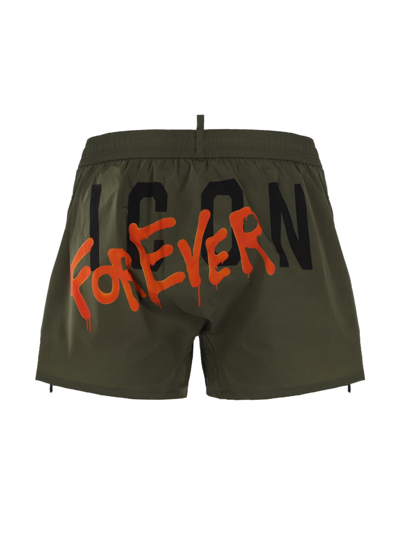 Shop Dsquared2 Icon Forever Swim Brief In Army Green