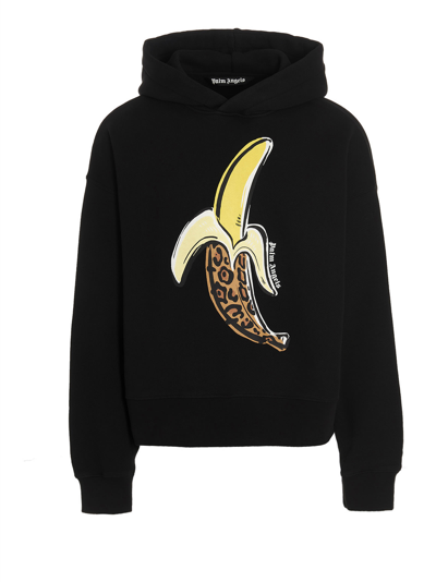 Shop Palm Angels Banana Hoodie In Black