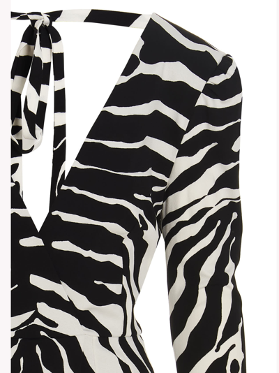 Shop Dolce & Gabbana Zebra Dress In White/black