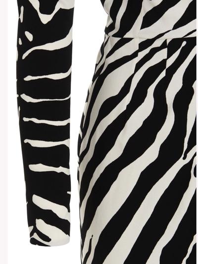 Shop Dolce & Gabbana Zebra Dress In White/black