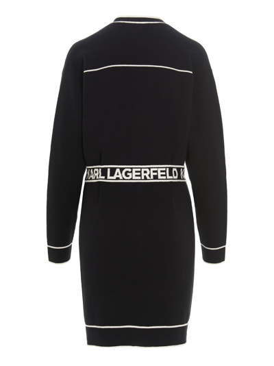 Shop Karl Lagerfeld Karl Cardigan In White/black
