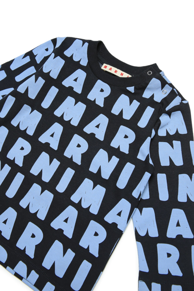 Shop Marni Mt50b T-shirt  In Blue Navy
