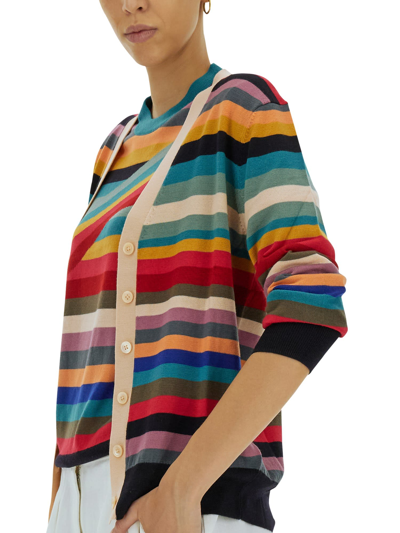 Shop Ps By Paul Smith Signature Stripe Cardigan In Multicolor