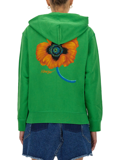 Shop Kenzo Poppy Sweatshirt In Verde