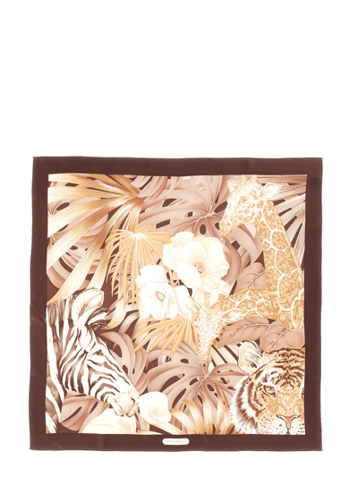 Shop Ferragamo Forest Print Scarf In Multicolor