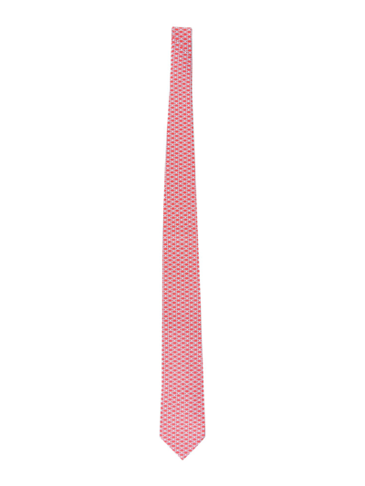 Shop Ferragamo Silk Tie In Rosso