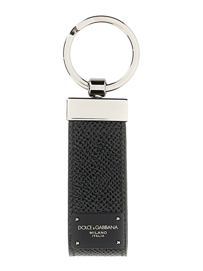 Shop Dolce & Gabbana Keychain With Logo In Nero